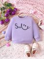 Baby Girls' Cute Letter Printed Round Neck Sweatshirt Family Matching Outfits (4 Pieces Sold Separately)