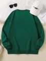 Plus Size Letter Printed Pullover Sweatshirt With Long Sleeves