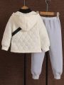 SHEIN 2pcs/set Toddler Boys' Casual Long Sleeve Long Pants Outfits With Bag