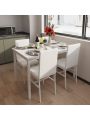Dining Table Set for 4, Modern Kitchen Table and Chairs for 4, 5 Piece Dining Room Table Set Chairs for Small Spaces, Apartment, White