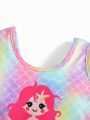 SHEIN Baby Girl Cute Mermaid Print Tank Swimsuit