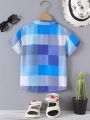 SHEIN Kids SUNSHNE Toddler Boys Plaid Print Button Front Shirt Without Tee