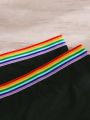 Plus 3pack Rainbow Striped Tape Waist Panty