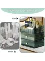 Makeup Organizer with Drawers, Stackable Cosmetics Organizer and Storage, Skincare Organizers for Vanity, Ideal for Bathroom Countertop and Desk, Lipstick, Makeup Brushes, Perfume