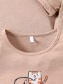 Baby Girls' Cute Casual Animal Print Short Sleeve T-Shirt, Pack Of 3