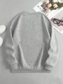 Women'S Plus Size Fleece Pullover Sweatshirt With Character Print
