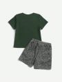 SHEIN Kids SPRTY Young Boy Casual & Sporty Color-Block Two Piece Outfit