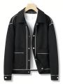 Manfinity Hypemode Men's Contrast Trim Lapel Collar Jacket