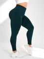 Yoga Futuristic Plus Size Breathable Mesh Panel Splicing Sports Leggings