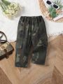 Baby Girl Street Style Cool Camouflage Pattern Cargo Jeans