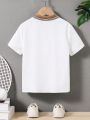 SHEIN Kids Academe Boys' Slim-Fit Turn-Down Collar Shirt With Buttoned Pocket Design