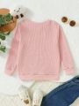 Toddler Girls' Rainbow Embroidery Long Sleeve Sweatshirt