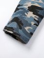 Tween Girls' Short Style Camouflage Denim Jacket