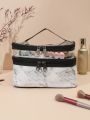 Marble Print Double-layer Makeup Bag , Travel Essentials