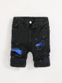 SHEIN Little Boys' Distressed Denim Shorts