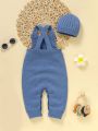Infant Boys' Casual Simple Overall Sweater With Hat