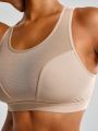 Women's See-Through Mesh Splice Backless Crop Top With Shapewear Function