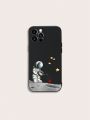 Emilia Kraus 1pc Astronaut Pattern Silicone Phone Case For Iphone