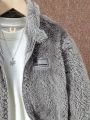 Teenage Boys' Casual Stand Collar Double-sided Fleece Jacket