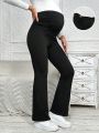 SHEIN Maternity Solid Color Elastic Waistband Pants