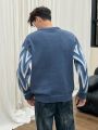 Manfinity Hypemode Men's Oversized Sweater With Herringbone Pattern