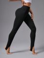 SHEIN Yoga Basic Sporty Slim Fit Cropped Pants