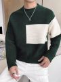 Men'S Color-Block Round Neck Sweater