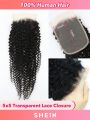 5x5 Lace Closure Kinky Curly Human Hair Transparent Lace Closure Frontal Remy Human Hair For Woman