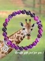 1pc Giraffe Diy Jewelry Pendant Elastic Beaded Bracelet Unisex Daily Wristband