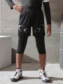 Boys' Sports Black Yoga Pants With Stretchy, Breathable, Sweat-Wicking, Fashionable Design For Running, Cycling, Etc.