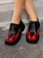 SHEIN ICON Flame Pattern Women's Platform Shoes