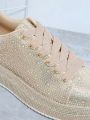 Glitter Lace Up Chunky Sole Sneakers