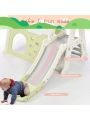 Merax 7-in-1 Toddler Climber and Slide Set Kids Playground Climber Slide Playset with Tunnel, Climber, Whiteboard, Toy Building Block Baseplates, Basketball Hoop Combination for Babies