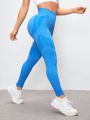 Yoga Basic Blue Seamless Sports Leggings