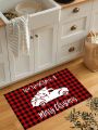 SHEIN Christmas-themed Waterproof & Non-slip Living Room & Kitchen Carpets For Peaceful Night Decor