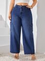 Plus Size Women'S Cargo Pocket Denim Jeans
