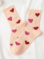 Umamao Estudio Heart Print Mid-calf Socks