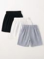 SHEIN Kids EVRYDAY 3pcs/set Toddler Boys' Comfortable Solid Color Casual Shorts For Daily Wear And Sports In Spring/summer