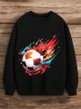 Big Boys' Soccer Flame Printed Fleece Sweatshirt