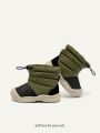 Cozy Cub Boys' Fashionable Green Design Comfortable And Warm Snow Boots