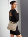 SHEIN BIZwear Pocket Front Square Bag Fashion