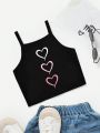 Young Girl Casual Heart Printed Summer Camisole Top