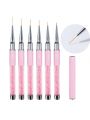 7mm Nail Art Drawing Pen With Pink Handle For Flower Painting, Nail Art Line Painting Tool