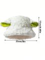 1pc Cute & Sweet Sheep Ear Design Women's Lamb Wool Fisherman Cap, Versatile & Warm Plush Bucket Hat For Autumn/winter