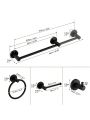 BESy 4pcs/set Bathroom Accessories Set (Adjustable 16 to 26 Inch Towel Bar, Towel Ring, Toilet Paper Holder,Towel Hook), Wall Mounted Bath Hardware Accessory Fixtures Set,Stainless Steel
