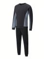 Daily&Casual Men's Color-block Raglan Sleeve Sports Suit