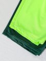 SHEIN 2pcs/Set Tween Boys' Solid Color Knitted Swim Trunk, Holiday & Casual Style, One In Each Color