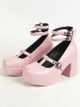 Sugerpunk Square Toe Thick Heel Waterproof Platform Lolita Pumps