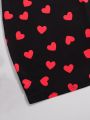 Teen Girls' Heart Printed Strap Dress