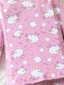 Baby Girls' Sheep Star Print Long Sleeve Top And Pants Tight-Fitting Homewear Set
